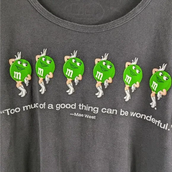 Official M&Ms World Womens One Size Long Sleeve Scoop Neck Shirt Mae West Green - Picture 2 of 13